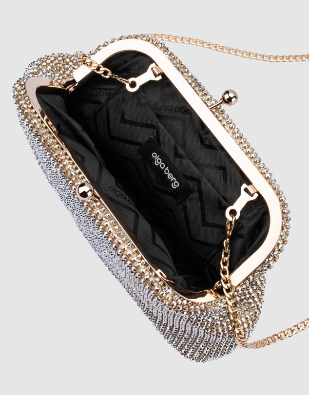 Olga Berg - Ela Crystal Mesh Clutch