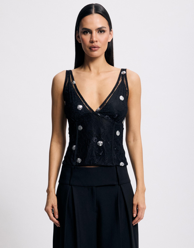 Lover - Zinnia Polka Sheer Bodice Top