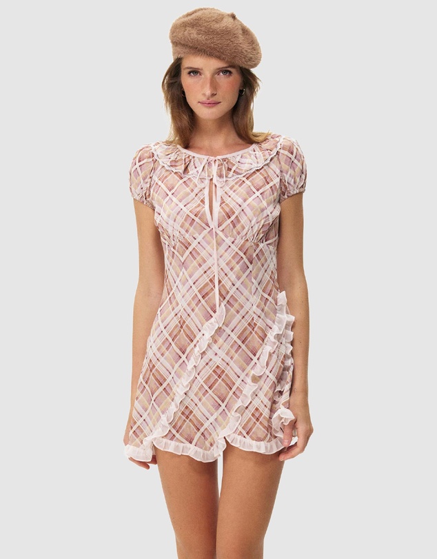 For Love & Lemons - Poet Plaid Mini Dress