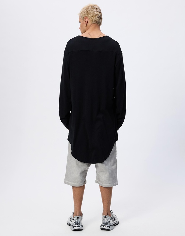 Surrounded By Ghosts - The Diaspore Relaxed Cotton Rib Long Sleeve Tail T-Shirt