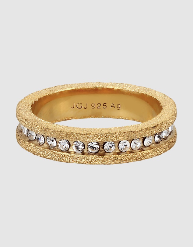 Elli Jewelry - Stardust Crystal Ring in Gold-Plated 925 Silver