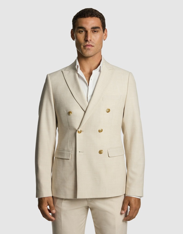 yd. - Koda Slim Fit Double Breasted Stretch Suit Jacket