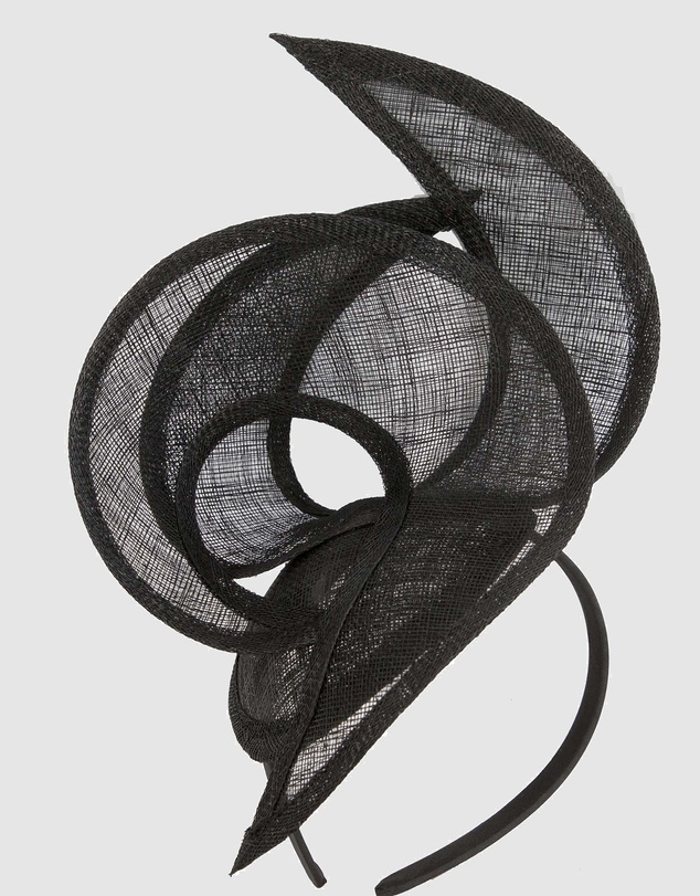 Max Alexander - Black Sinamay Racing Fascinator