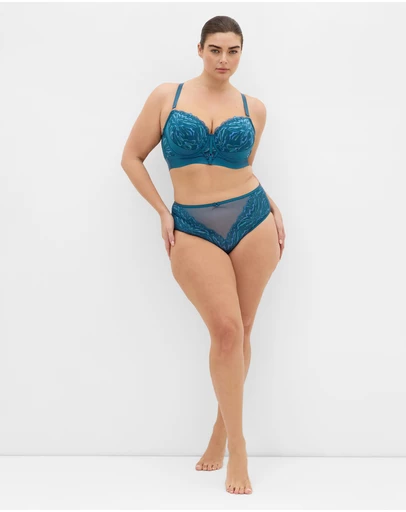 City Chic - Plus size Ingrid Cheeky Brief - teal