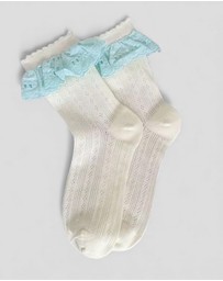 High Heel Jungle - Bobby Lace Frill Trim Cotton Bobby Socks