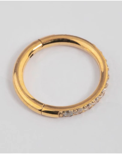 Lovisa - Gold Plated Surgical Steel Fine Pave Band Clicker Ring