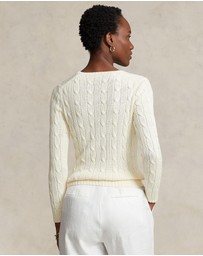 Polo Ralph Lauren - Kimberly Cable Knit Cotton V-Neck Sweater
