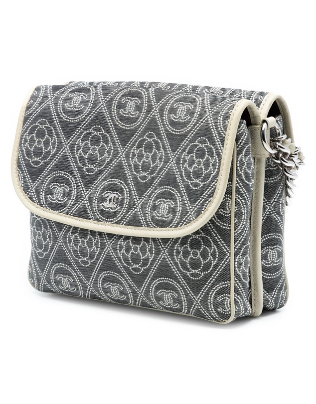 Pre-Loved by Azura Reborn - Pre-Loved Camellia Printed Canvas Double Side Flap