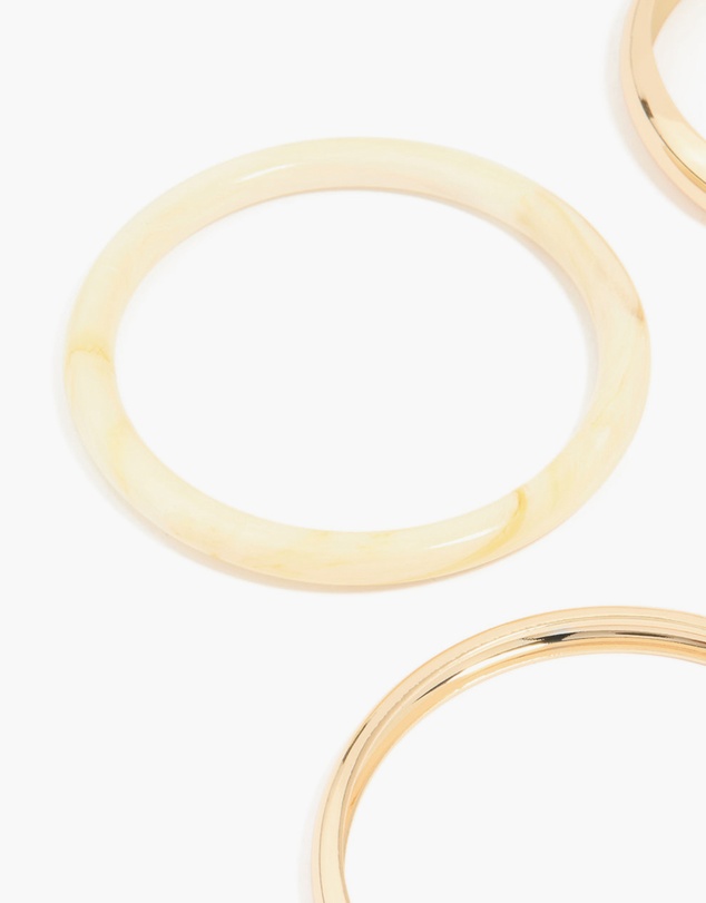 Lovisa - Acrylic & Gold Bangles 4-Pack