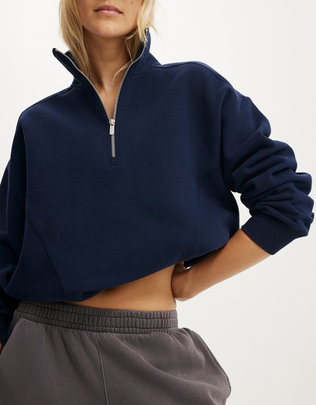 Cotton On Body Active - Plush Half Zip Sweatshirt