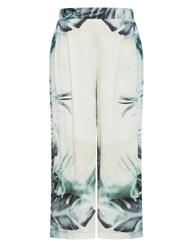 City Chic - Piper Palm Print Wide Leg Pant