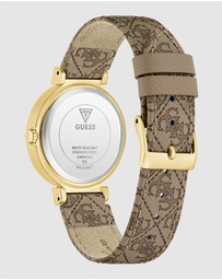 GUESS - Guess Ivy Ladies Beige Gold Tone Analogue Watch