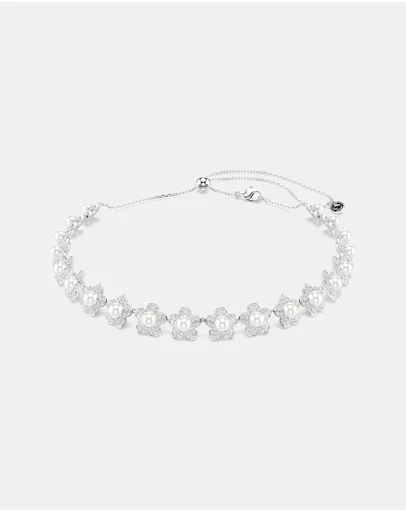 Swarovski - Ariana Grande X Swarovski Choker, Crystal Pearl, Round Cut, White, Rhodium Plated