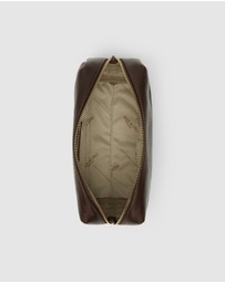 Republic of Florence - The Otto Leather Dopp Kit Matt Chocolate