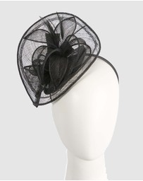 Max Alexander - Black Sinamay Racing Fascinator
