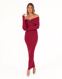 Petal & Pup - Lindsey Knit Dress - Dark Red