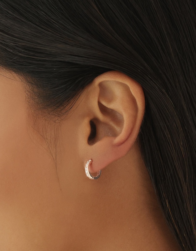 The Silver Collective - Jet Earrings Rose Gold