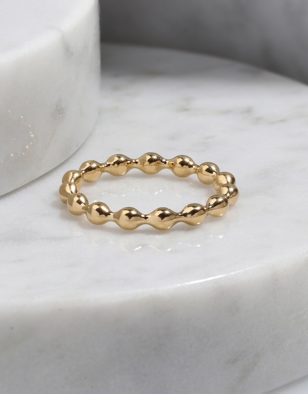 Elli Jewelry - Bubble Band Ring in Gold-Plated 925 Silver