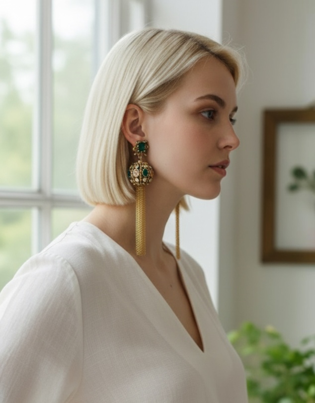 Mossée - Belle Vintage Lantern Tassel Earrings