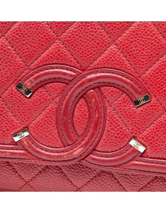 Pre-Loved by Azura Reborn - Pre-Loved Medium Quilted Caviar CC Filigree Flap