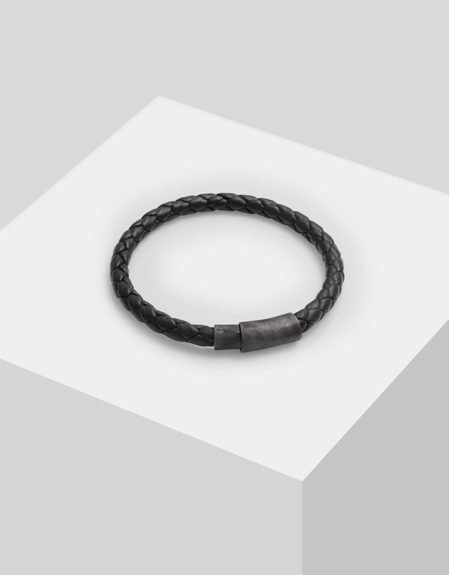 Kuzzoi - ICONIC EXCLUSIVE - Leather Cord Bracelet with Oxidised Sterling Silver Closure