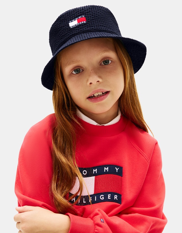 Tommy Hilfiger - Kids' Wavy Flag Seersucker Bucket Hat