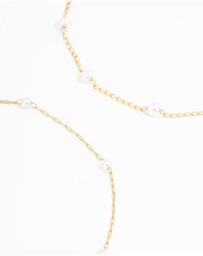Lovisa - Waterproof Gold Plated Stainless Steel Station & Pearl Anklets 2-Pack