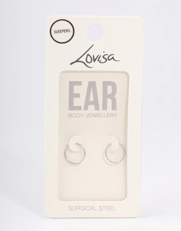 Lovisa - Surgical Steel Fine Sleeper Earrings 10mm