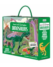 Sassi - Travel Learn Explore Puzzle and Book Set Dinosaurs