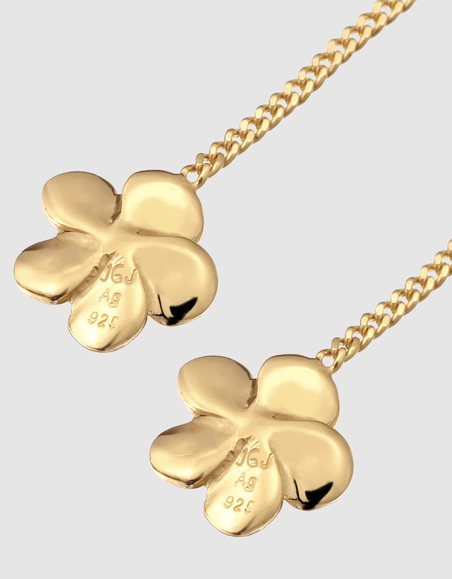 Elli Jewelry - Frangipani Drop Earrings in Gold-Plated 925 Sterling Silver