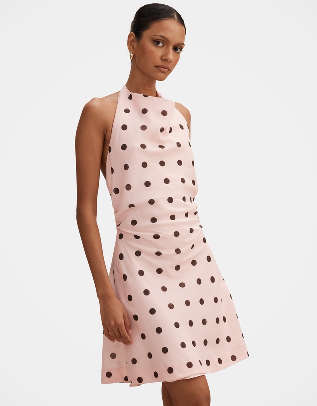 Forever New Petite - Gretel Petite Linen Cowl Neck Mini Dress