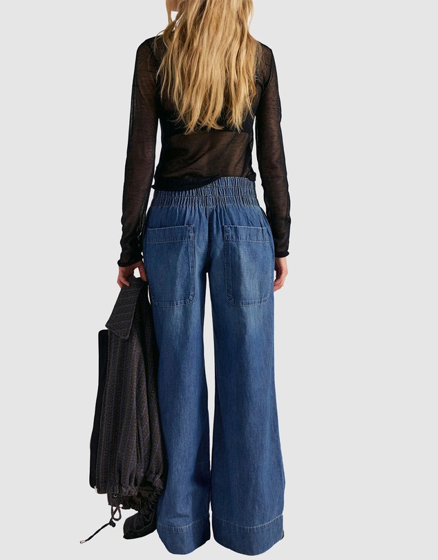 Free People - Breezy Denim Pull-On Pants