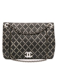 Pre-Loved by Azura Reborn - Pre-Loved Quilted Metallic Distressed Lambskin CC Crystal Flap