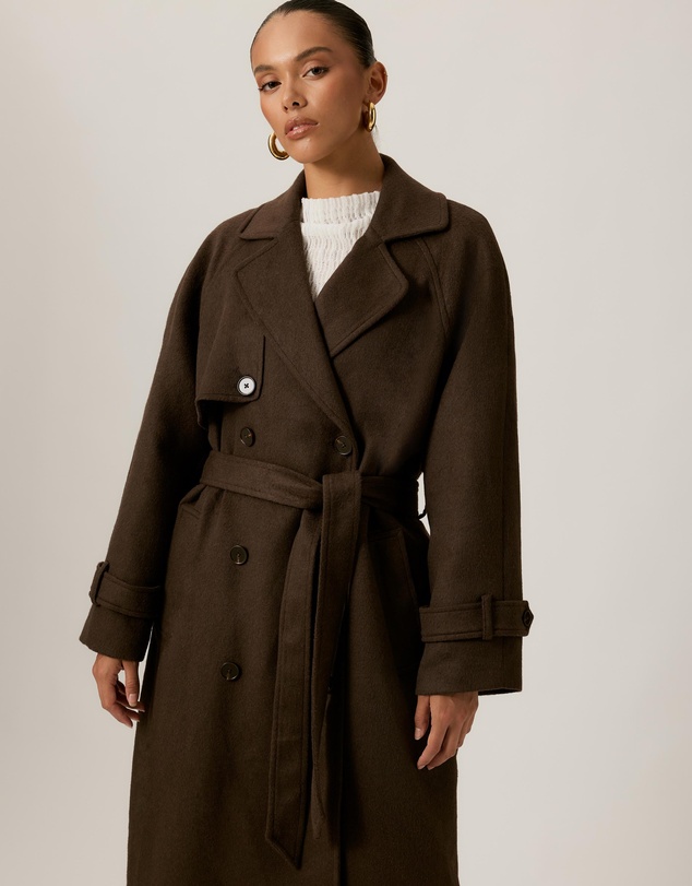 Tussah - Lillian Double Breasted Wool Blend Coat