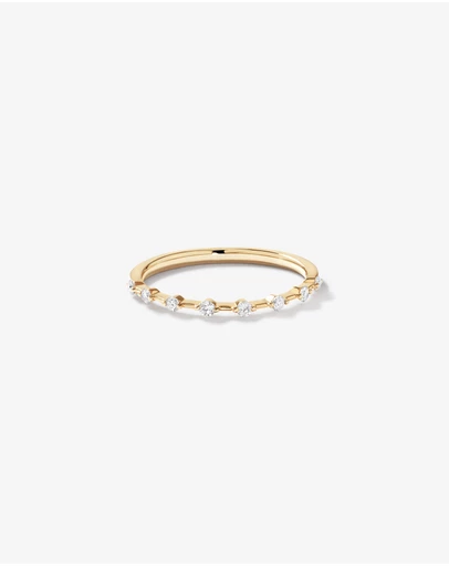 Michael Hill - 0.15 Carat TW Diamond Station Wedding Ring in 14kt Yellow Gold