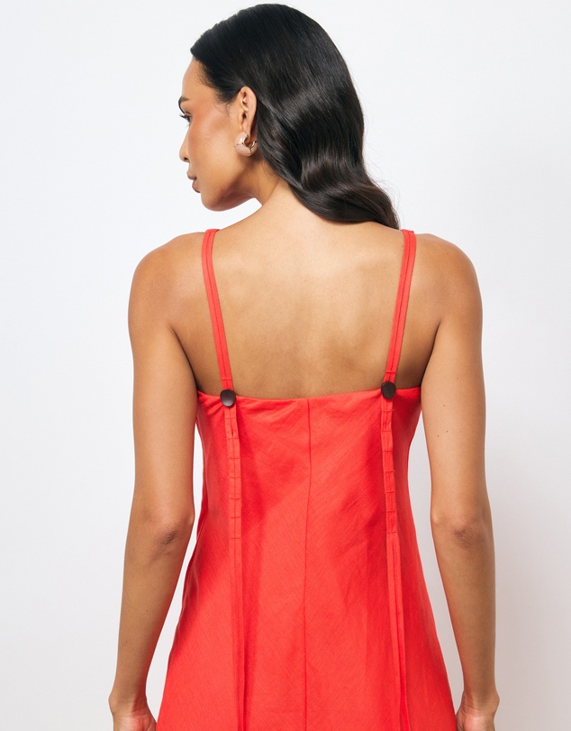AERE - Jaida Bias Linen Slip Dress