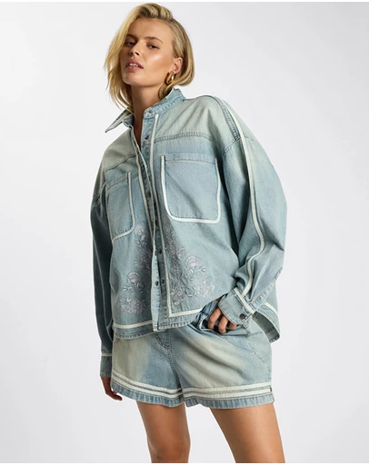 ONE TEASPOON - Folklore Embroidered Essential Shirt