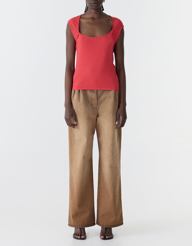 Bassike - Cap Sleeve Scoop Tank