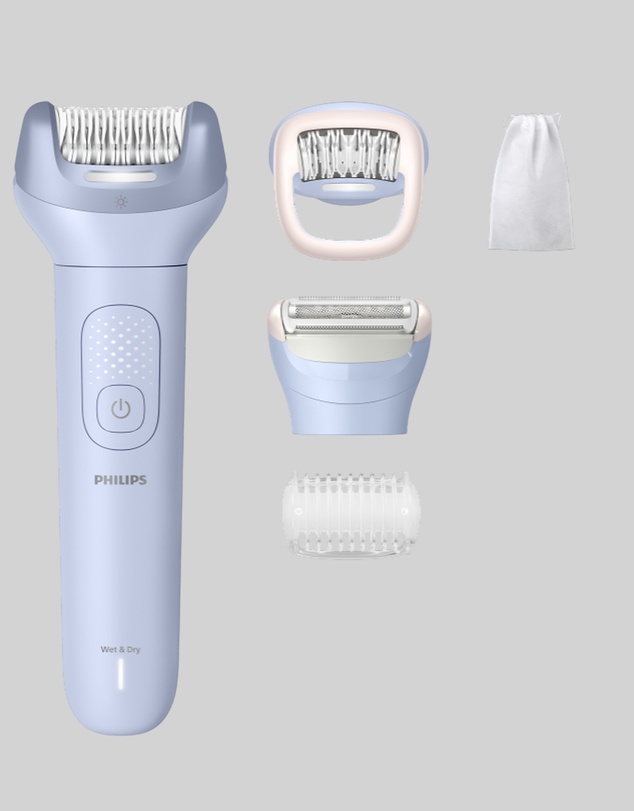 Philips - Philips Epilator Series 8000 + 4 accessories Pastel Blue