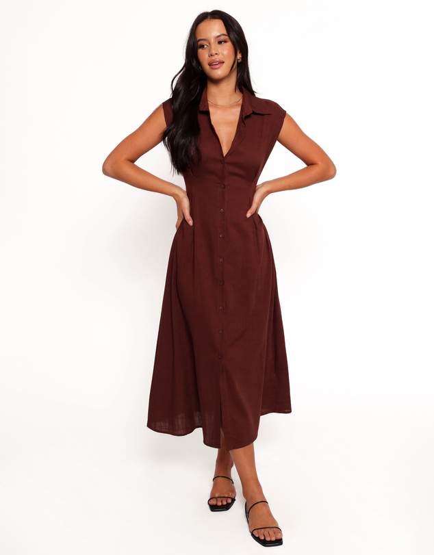 princess polly baby blue dress Roxanne Velvet Corset Maxi Dress - Cacao Brown