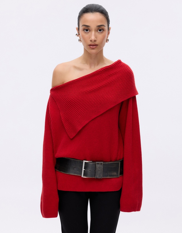 Minima Esenciales - Vireo Cotton Cashmere Blend Off Shoulder Knit Top