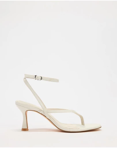 AERE - Amelia Leather Thong Heels - Women's