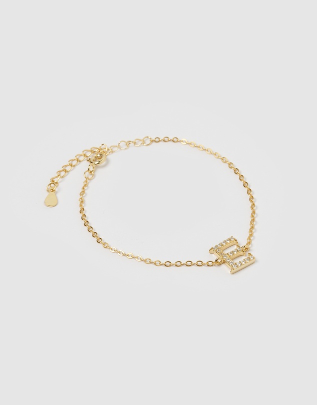Izoa - Crystal Letter E Bracelet