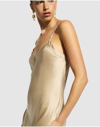 GINIA - Silk Long Nite V Neck