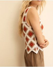 Emme - White Crochet Knit Tank