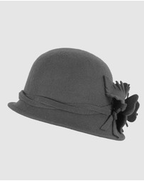 Max Alexander - Winter Felt Black Cloche Hat