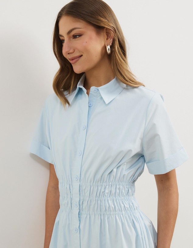 Atmos&Here - April Cotton Poplin Midi Shirt Dress
