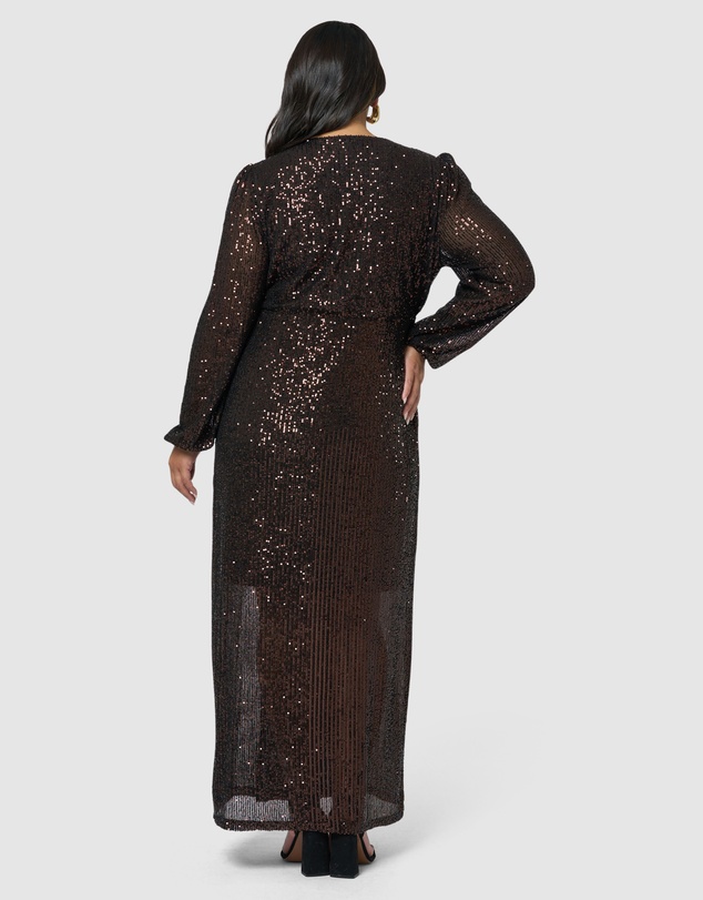 Pink Dusk by Curve Project - All I Want Sequin Maxi Dress