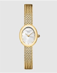 Rosefield - Mini Oval Gold-Tone Woven Mesh Watch