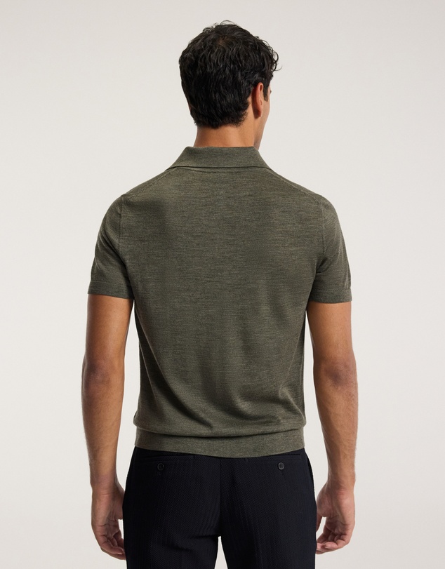 Calibre - Merino Wool Polo Khaki